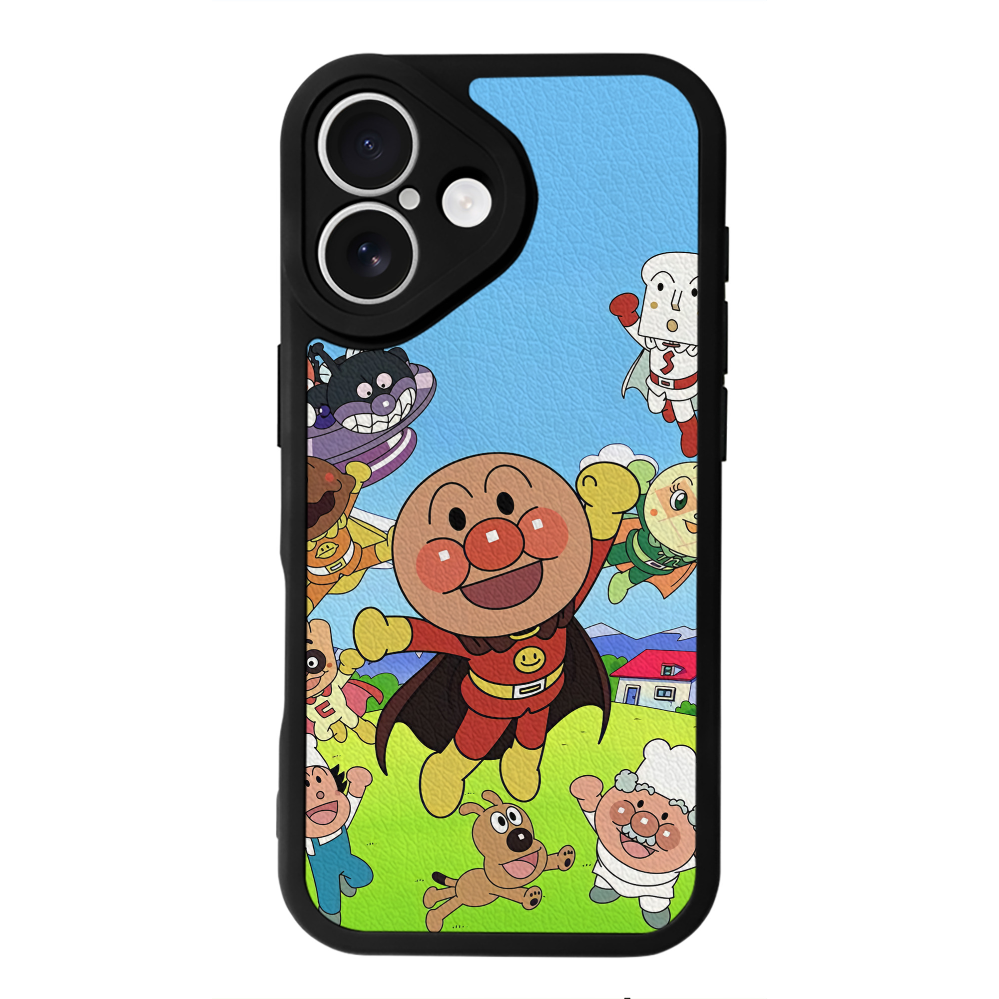 （画像用） アンパンマン Anpanman 【iPhone 16シリーズ対応】シリコンスマホケース（レザー調） 材質：シリコン